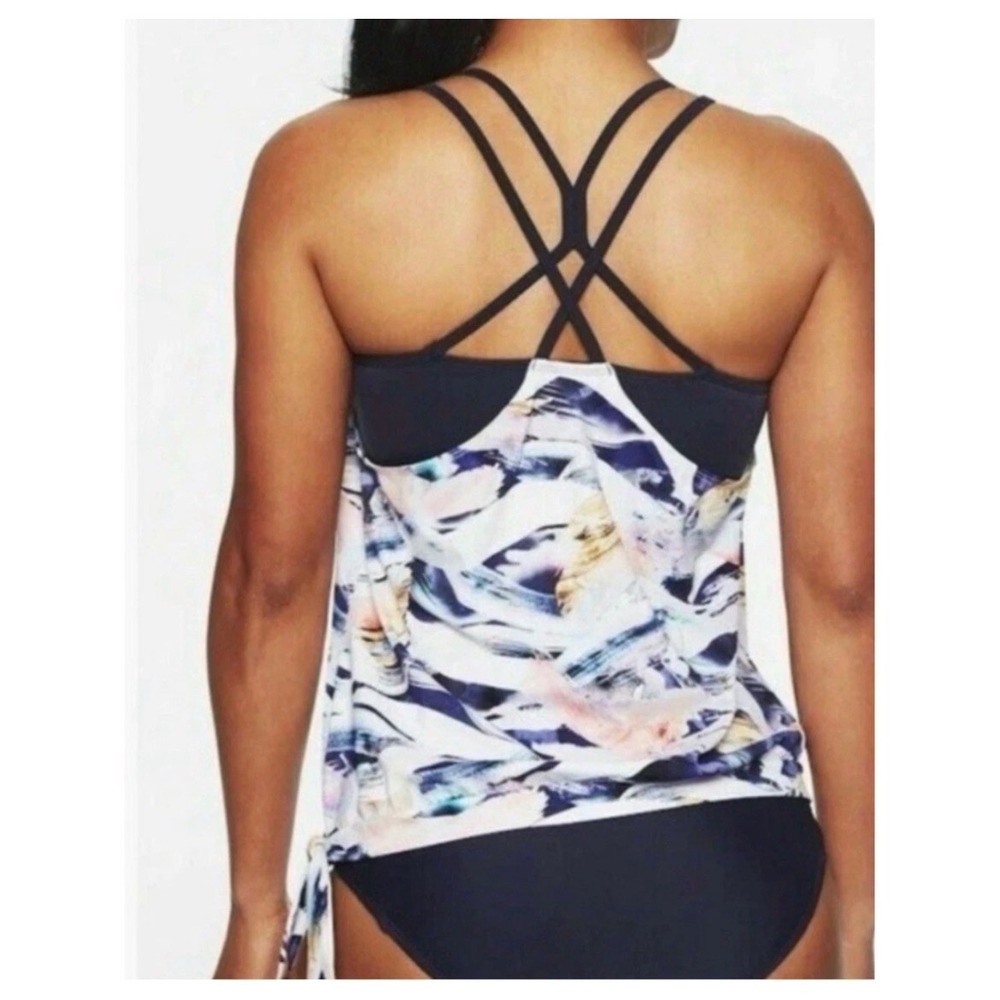 Athleta Vivid Side Tie Tankini Swim Top Strappy UPF 50+ Quick Dry Size M beachy - Picture 3 of 9